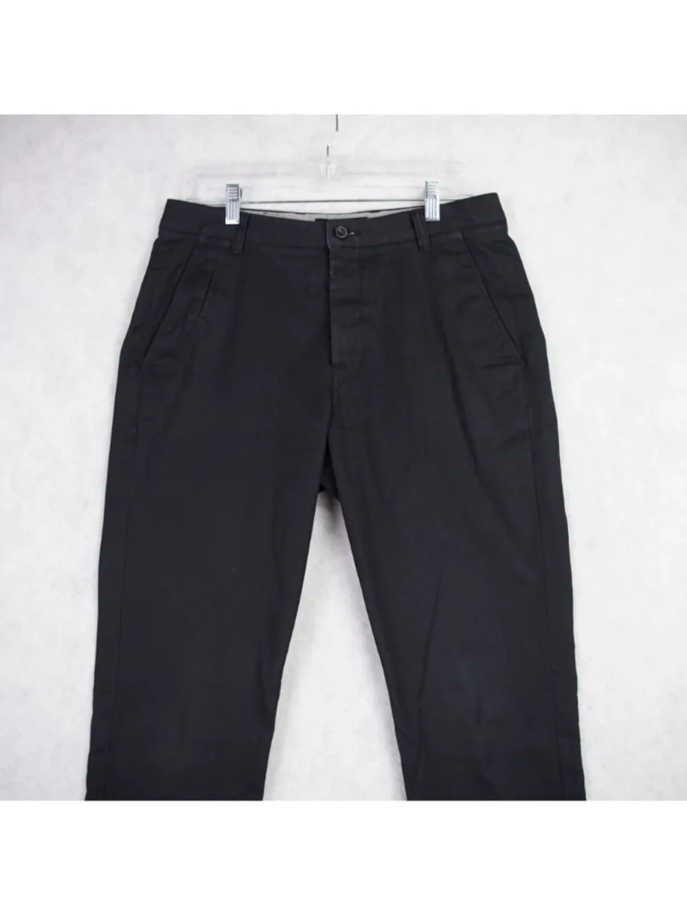 AllSaints Mens Black Flat Front Slim Fit Chino Pants Size W30 x L30 Preppy EUC